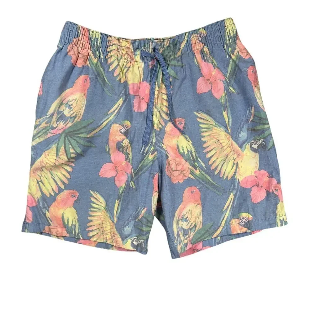 Chubbies Swim Trunks Mens Medium Parrot Tropical Print 7